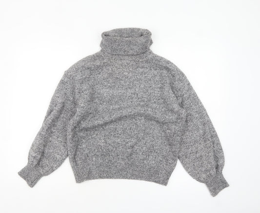 Primark Women’s Grey Roll Neck Long Sleeve Knit Jumper Size S