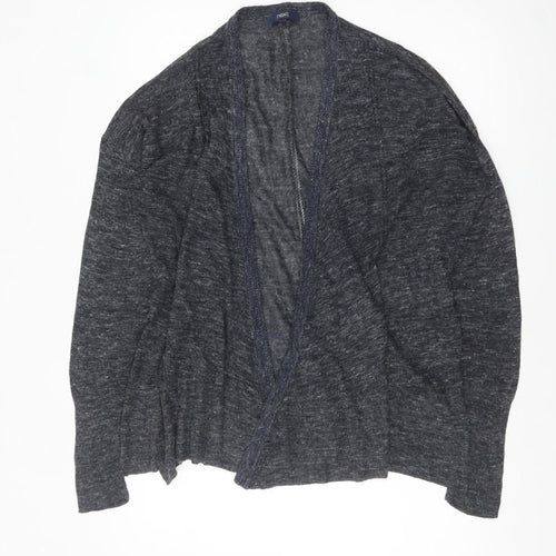 Next Women Grey Knit Open Cardigan Size 14 Relaxed Fit