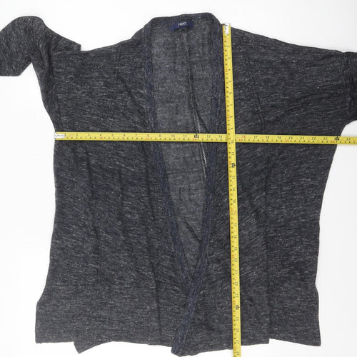 Next Women Grey Knit Open Cardigan Size 14 Relaxed Fit