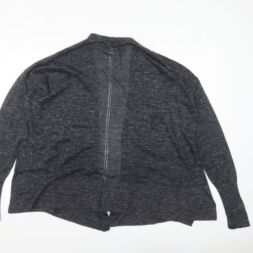 Next Women Grey Knit Open Cardigan Size 14 Relaxed Fit