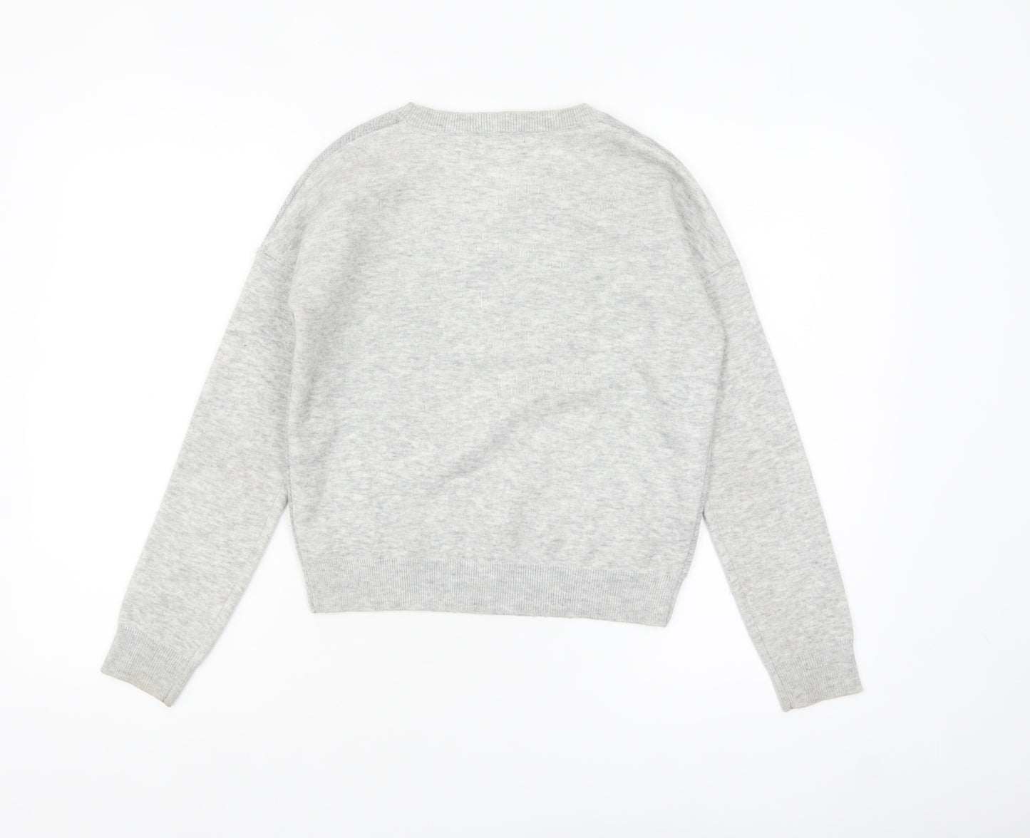 La Chapelle Women’s Grey Bird Print Crew Neck Jumper Size 8