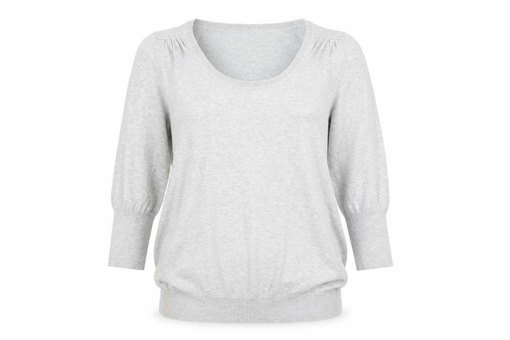 Front view of Red Herring Maternity Grey Scoop Neck Cotton Jumper, size 10
