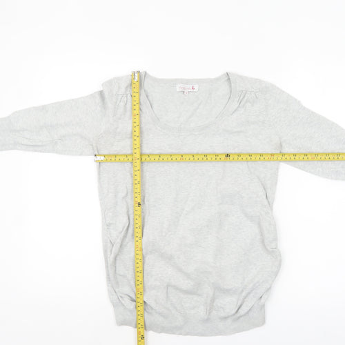 Red Herring Maternity Grey Scoop Neck Cotton Jumper Size 10