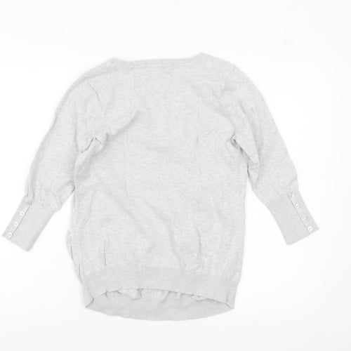 Red Herring Maternity Grey Scoop Neck Cotton Jumper Size 10