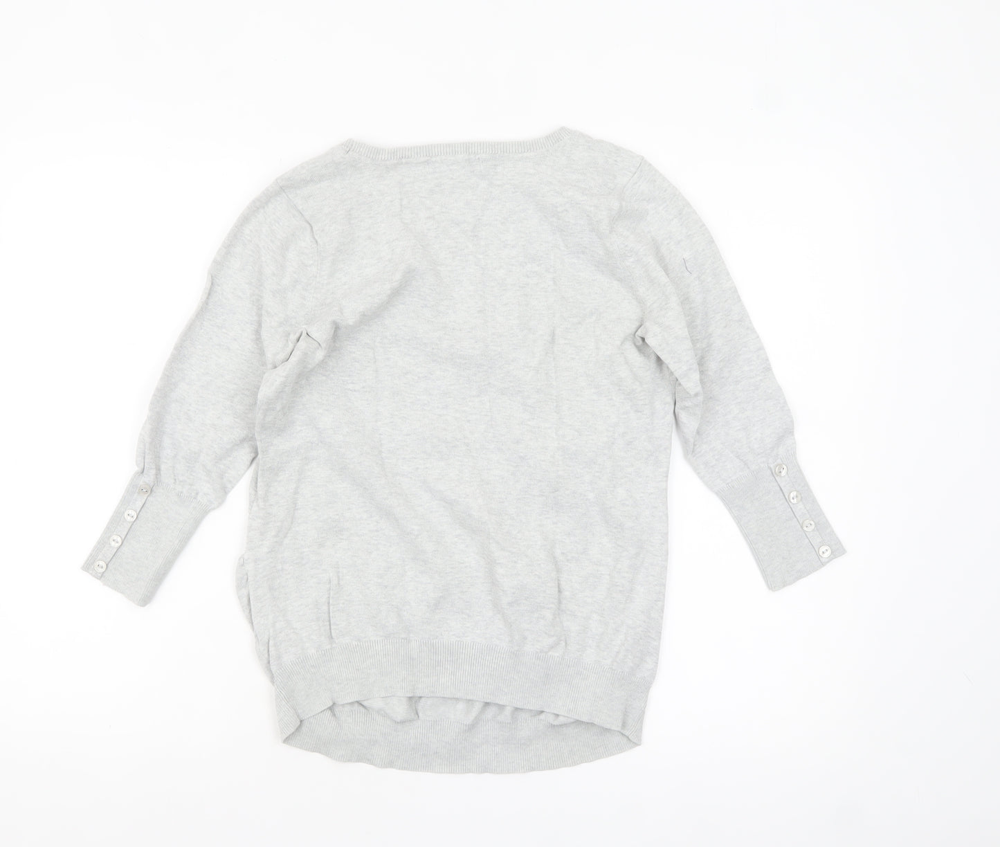 Red Herring Maternity Grey Scoop Neck Cotton Jumper Size 10