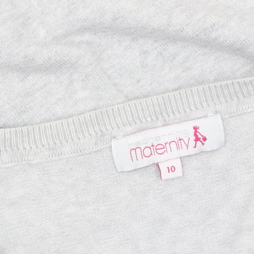 Red Herring Maternity Grey Scoop Neck Cotton Jumper Size 10