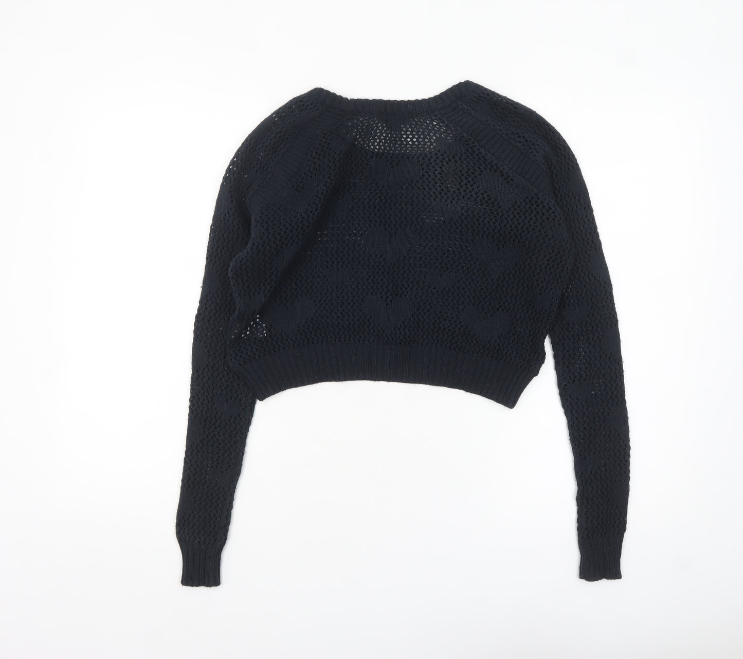 River Island Women's Black Open-Knit Pullover Jumper Size 6