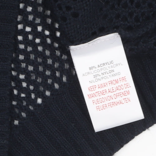 River Island Women's Black Open-Knit Pullover Jumper Size 6
