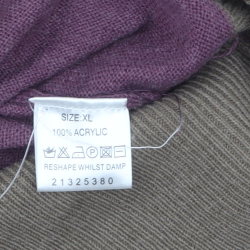 Kuss Collection Women's Purple Cardigan XL Ruffle Button Knit