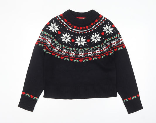 Next Women’s Black Christmas Fair Isle Jumper Size S