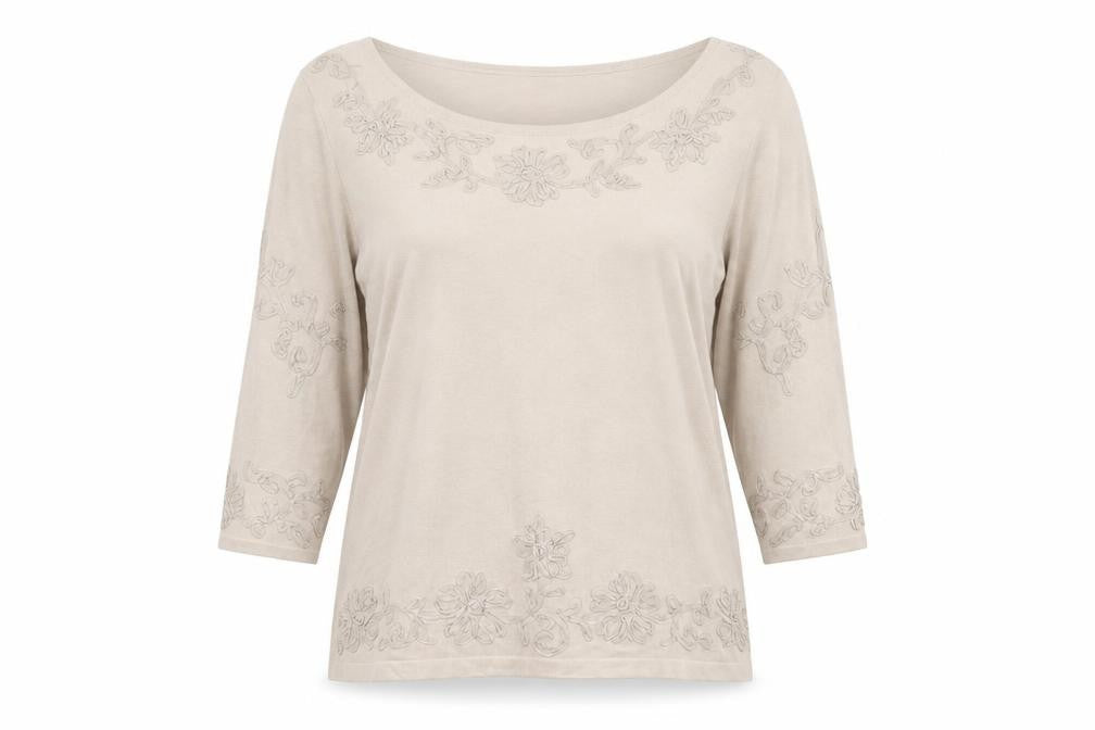 Phase Eight Women Beige Floral Embroidered Jumper Size 16
