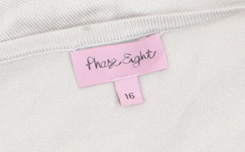 Phase Eight Women Beige Floral Embroidered Jumper Size 16