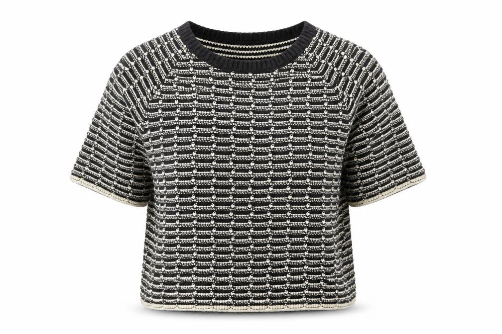 Front view of Next Women’s Black & Beige Knit jumper Medium Cotton Blend