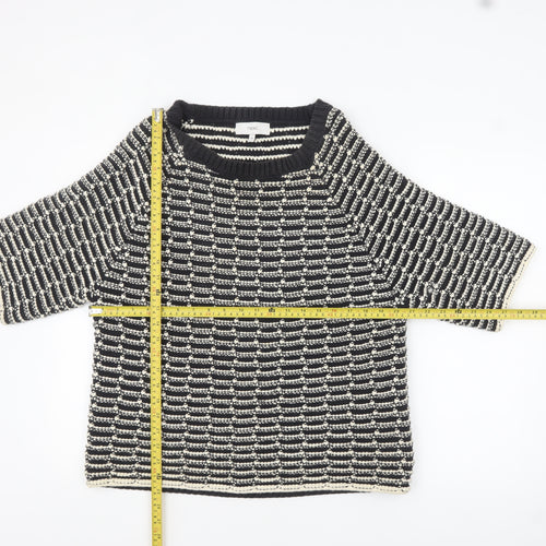 Next Women’s Black & Beige Knit Pullover Jumper Medium Cotton Blend