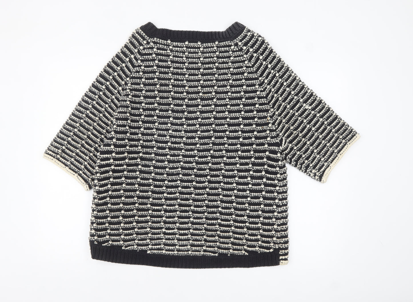 Next Women’s Black & Beige Knit Pullover Jumper Medium Cotton Blend