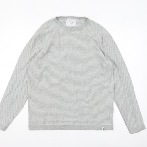 Jack & Jones Men’s Grey Cotton Pullover Jumper L