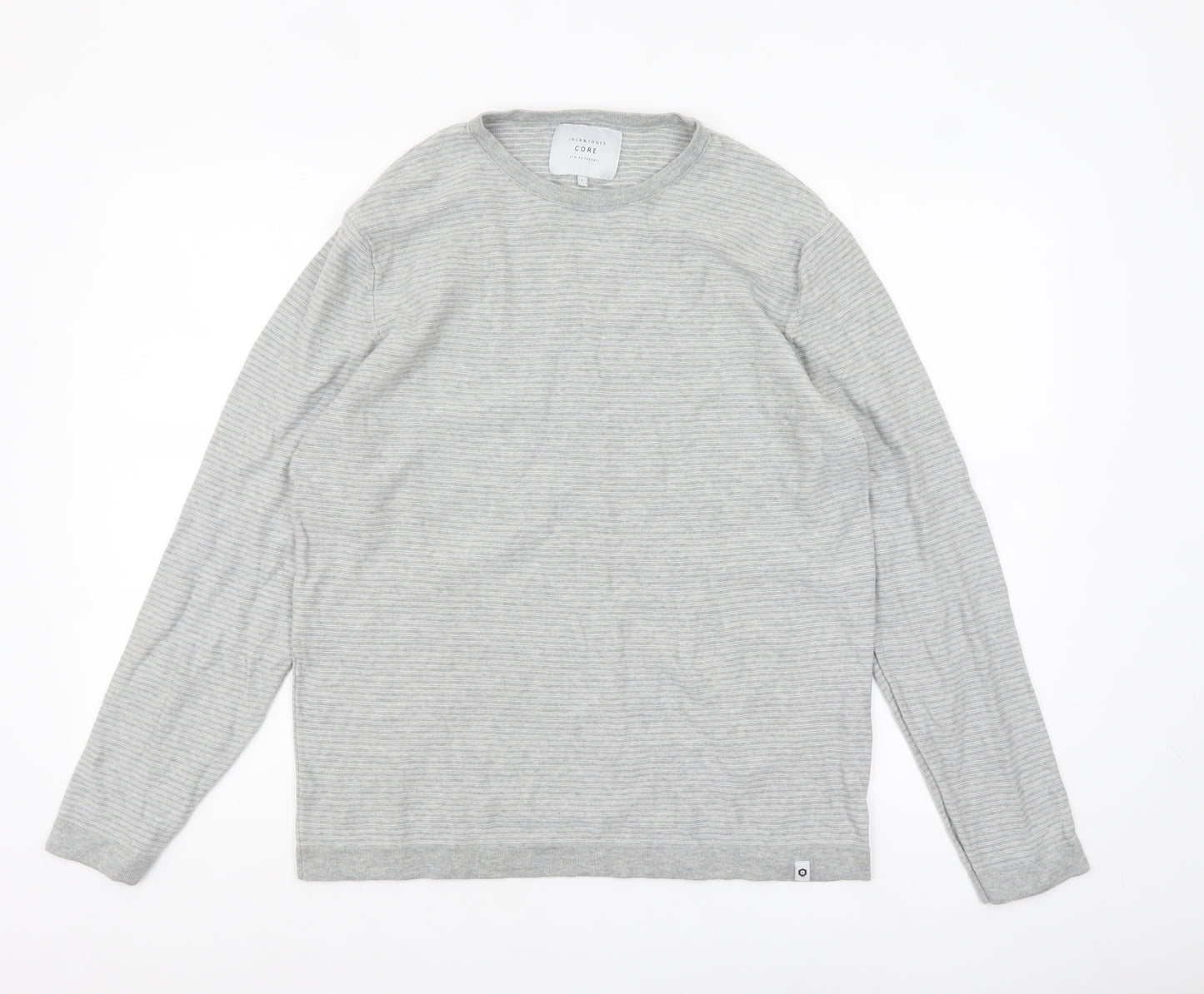 Jack & Jones Men’s Grey Cotton Pullover Jumper L