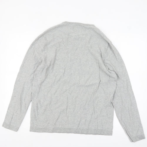 Jack & Jones Men’s Grey Cotton Pullover Jumper L