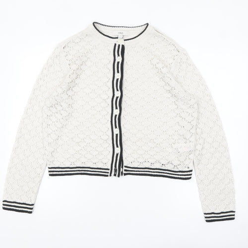 Marks and Spencer Women’s Ivory Open-Knit Cardigan Medium