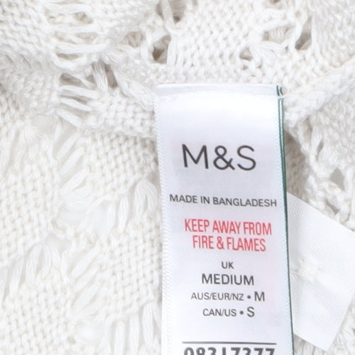 Marks and Spencer Women’s Ivory Open-Knit Cardigan Medium