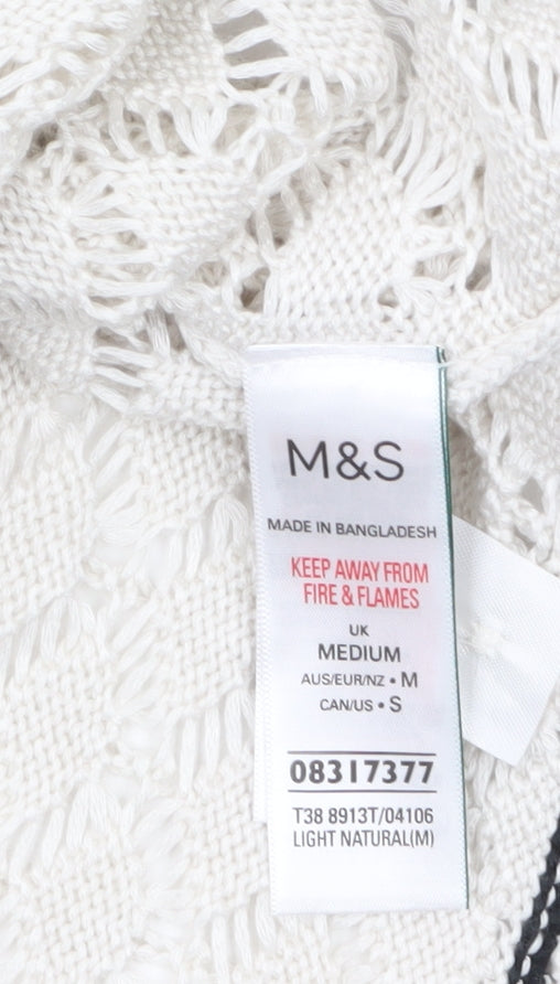 Marks and Spencer Women’s Ivory Open-Knit Cardigan Medium