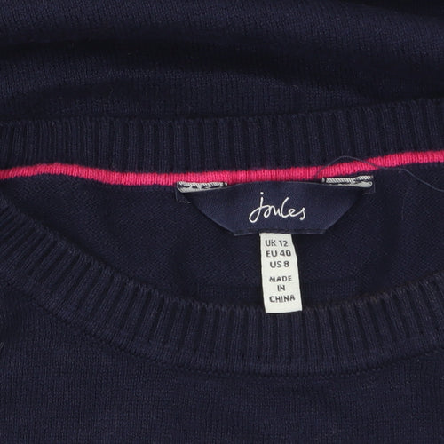 Joules Women Blue Sequin Lobster Pullover Jumper Size 12