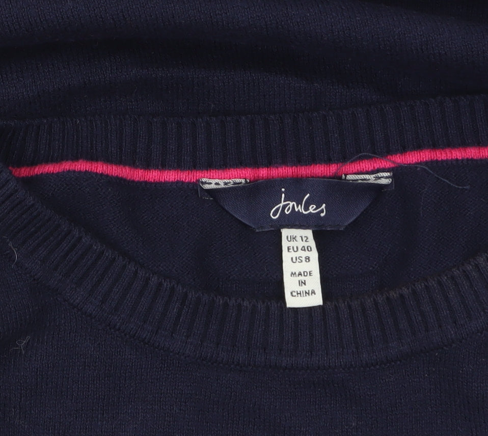 Joules Women Blue Sequin Lobster Pullover Jumper Size 12