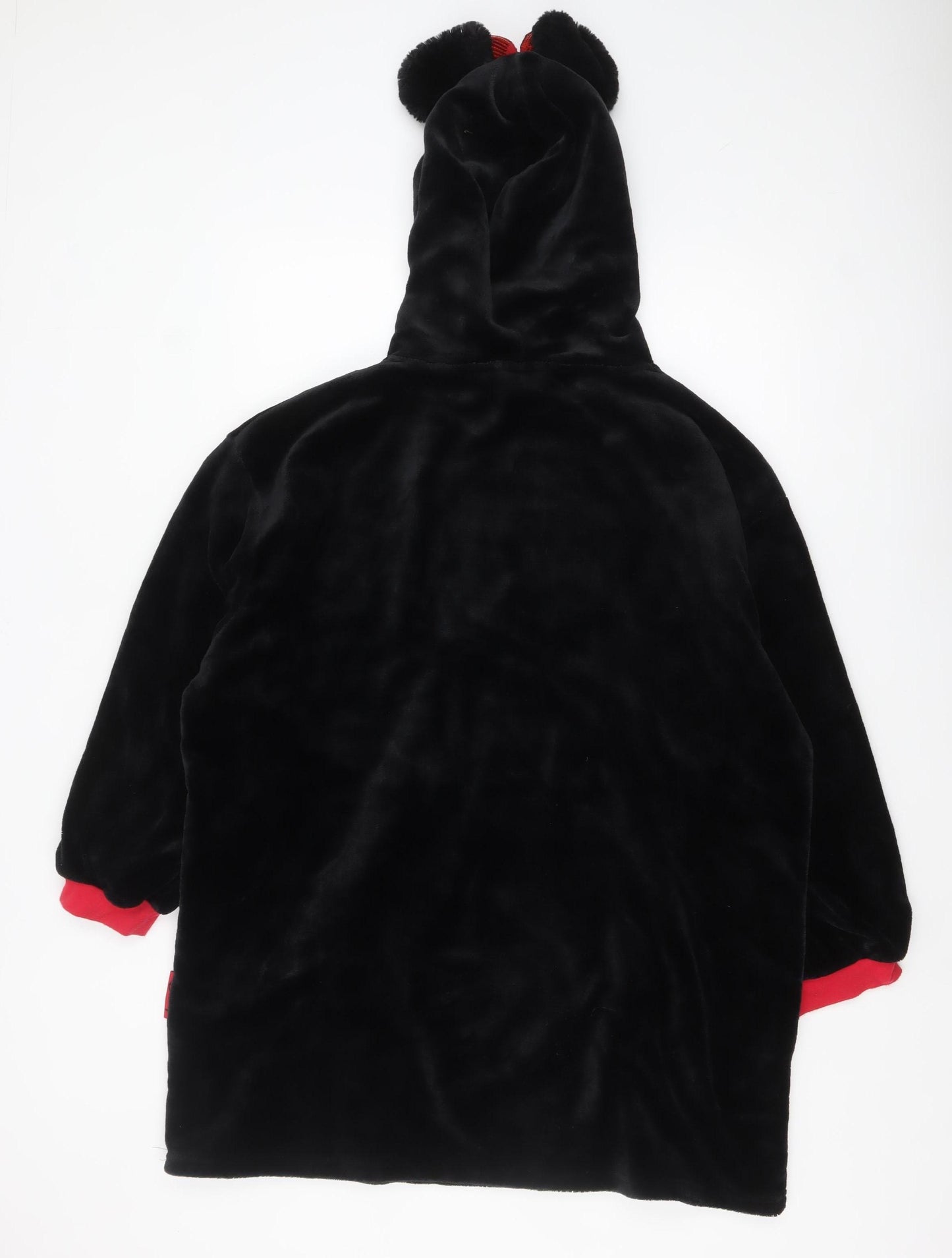 Disney Minnie Mouse Black Fleece Hooded Nightshirt L-XL Women Winter
