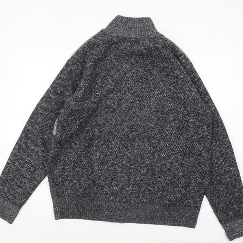 Max Men Grey 2XL Full Zip Knit Jumper for Men
