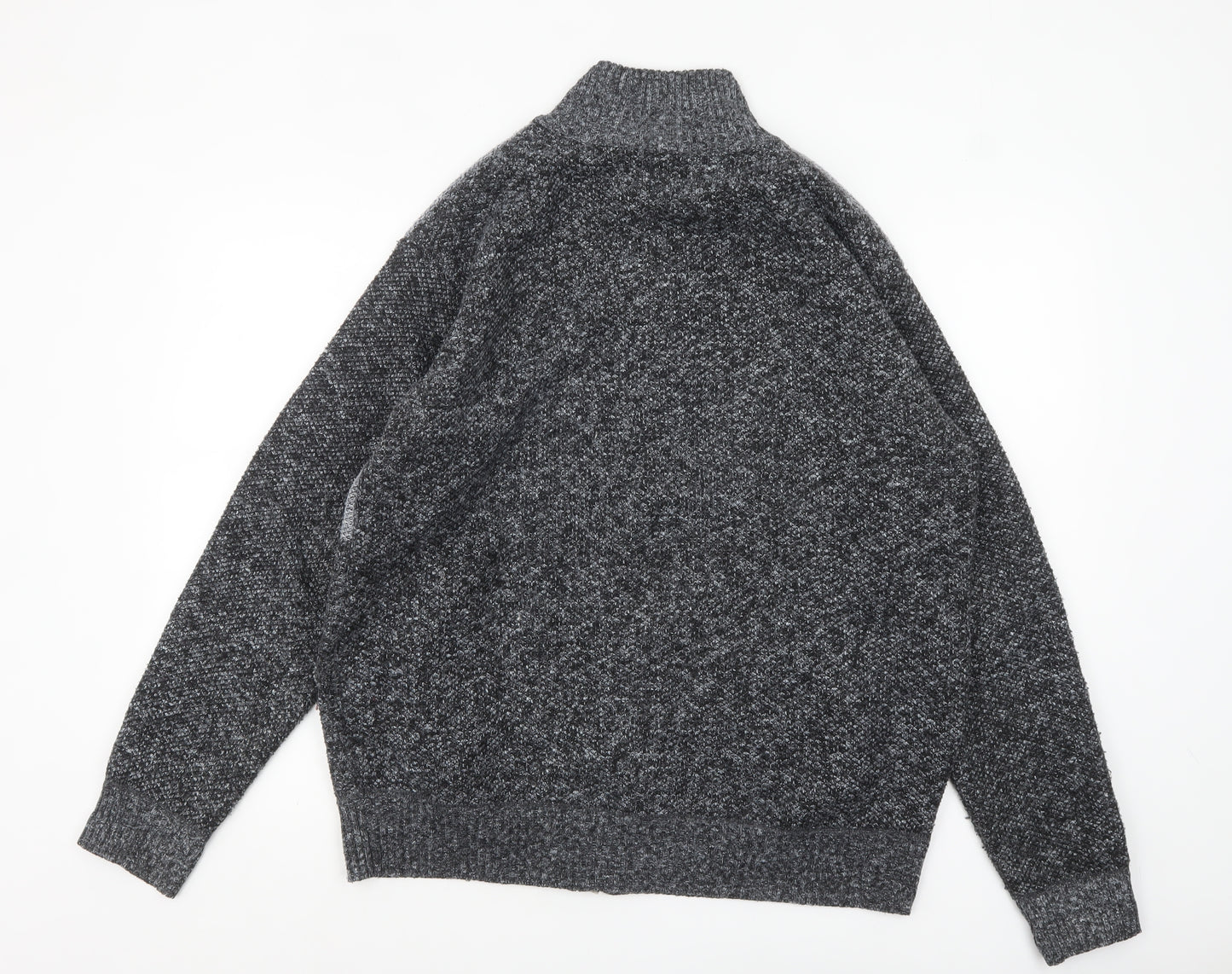 Max Men Grey 2XL Full Zip Knit Jumper for Men