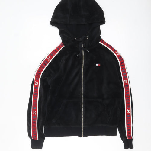 Tommy Hilfiger Sport Women's Black XS Full Zip Velour Hoodie