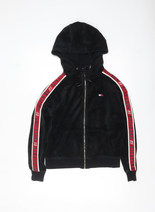 Tommy Hilfiger Sport Women's Black XS Full Zip Velour Hoodie