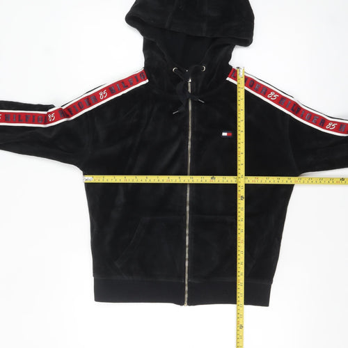 Tommy Hilfiger Sport Women's Black XS Full Zip Velour Hoodie