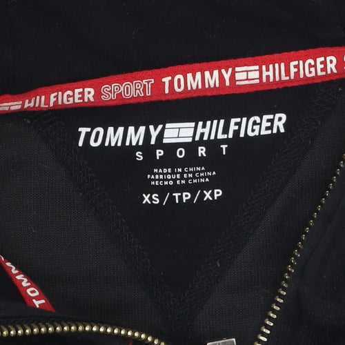 Tommy Hilfiger Sport Women's Black XS Full Zip Velour Hoodie