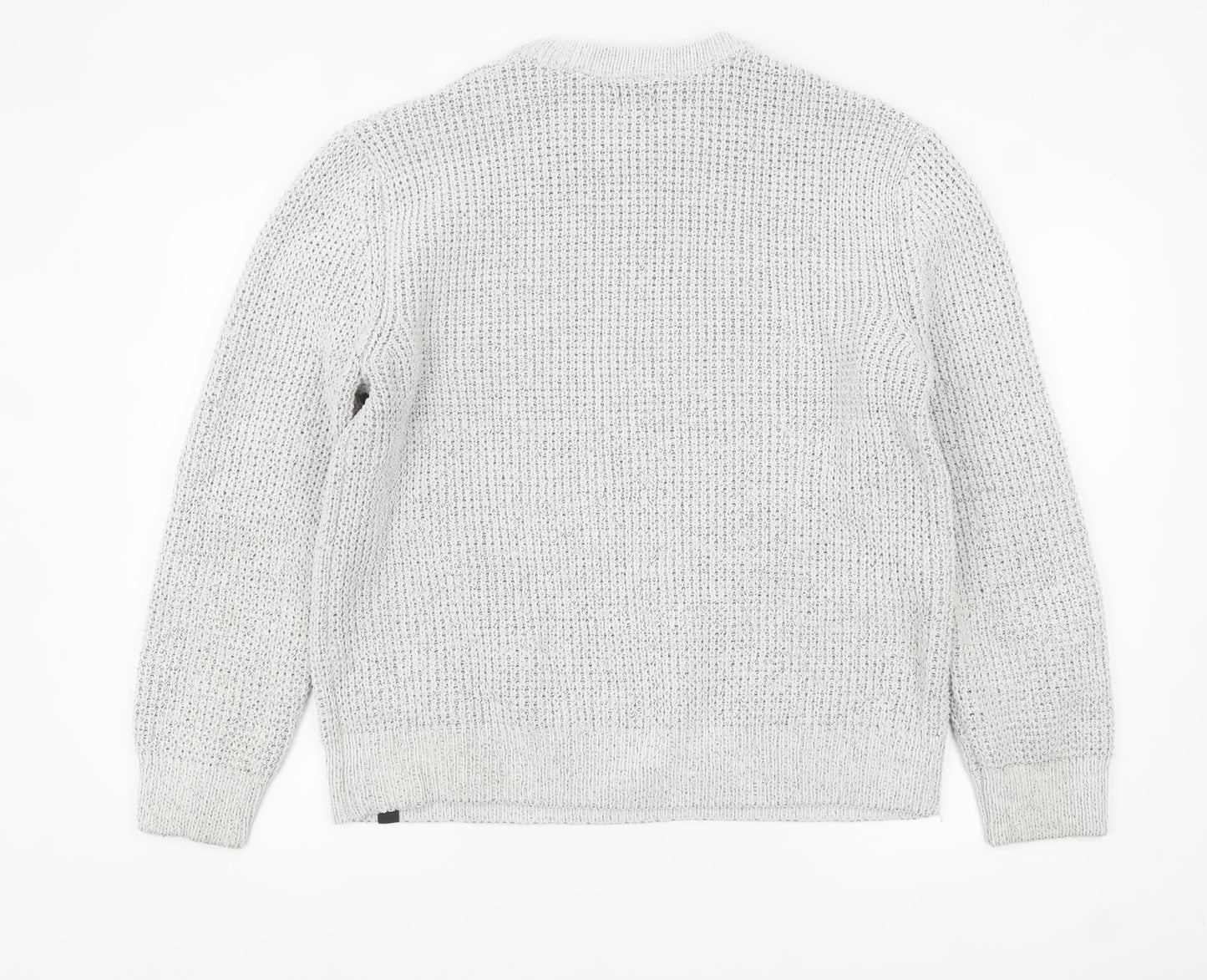 Next Men's Grey Chunky Knit Crew Neck Jumper Size L