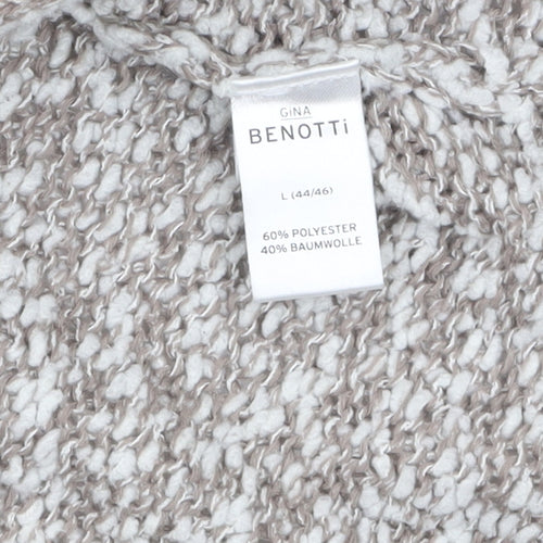 Gina Benotti Women Beige Chunky Knit Cardigan Size 16