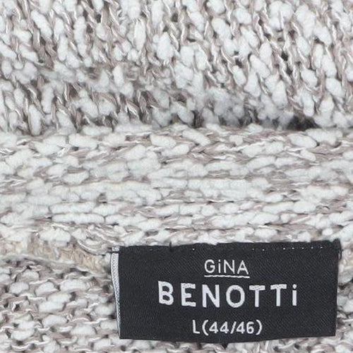 Gina Benotti Women Beige Chunky Knit Cardigan Size 16