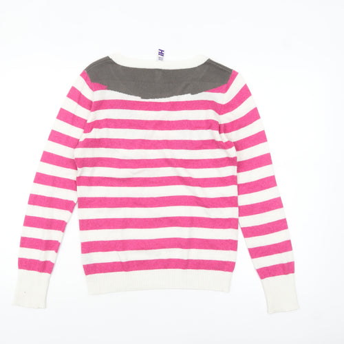 Henry Holland Women’s Pink Striped Fox Jumper Size 10 Knit Pullover