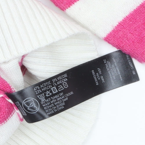 Henry Holland Women’s Pink Striped Fox Jumper Size 10 Knit Pullover