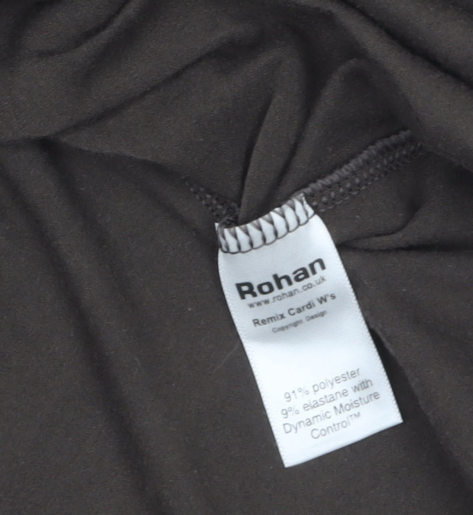 Rohan Womens Brown Size 12 3/4 Sleeve V-Neck Button Cardigan