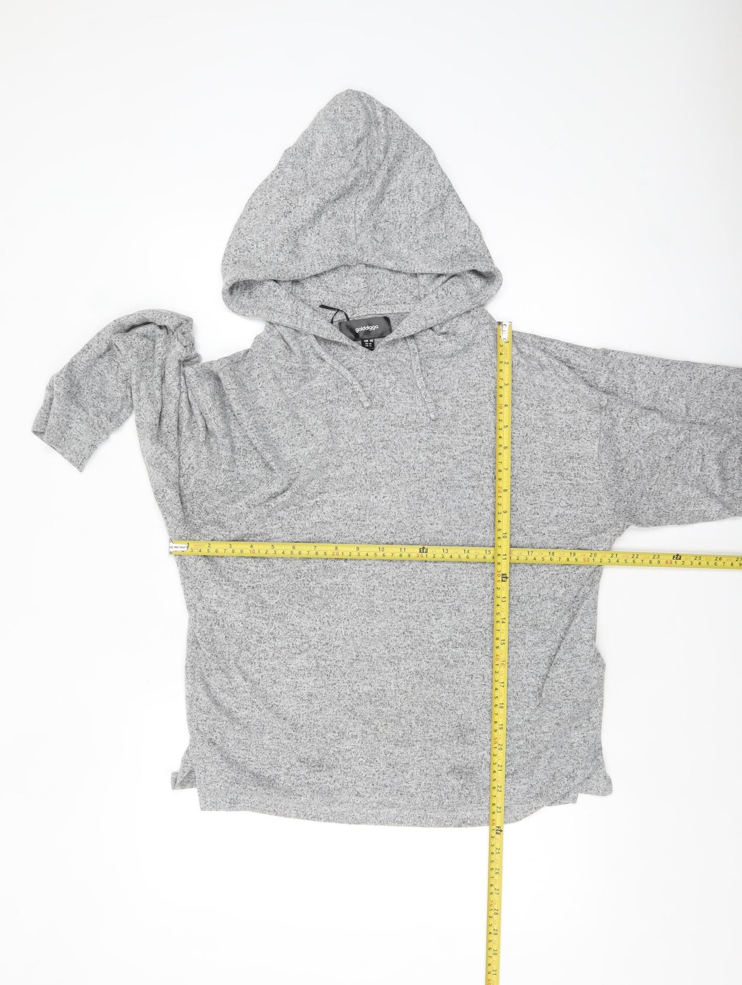 Golddigga Women's Grey Size 16 Pullover Hoodie Sweatshirt