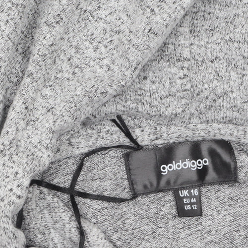 Golddigga Women's Grey Size 16 Pullover Hoodie Sweatshirt