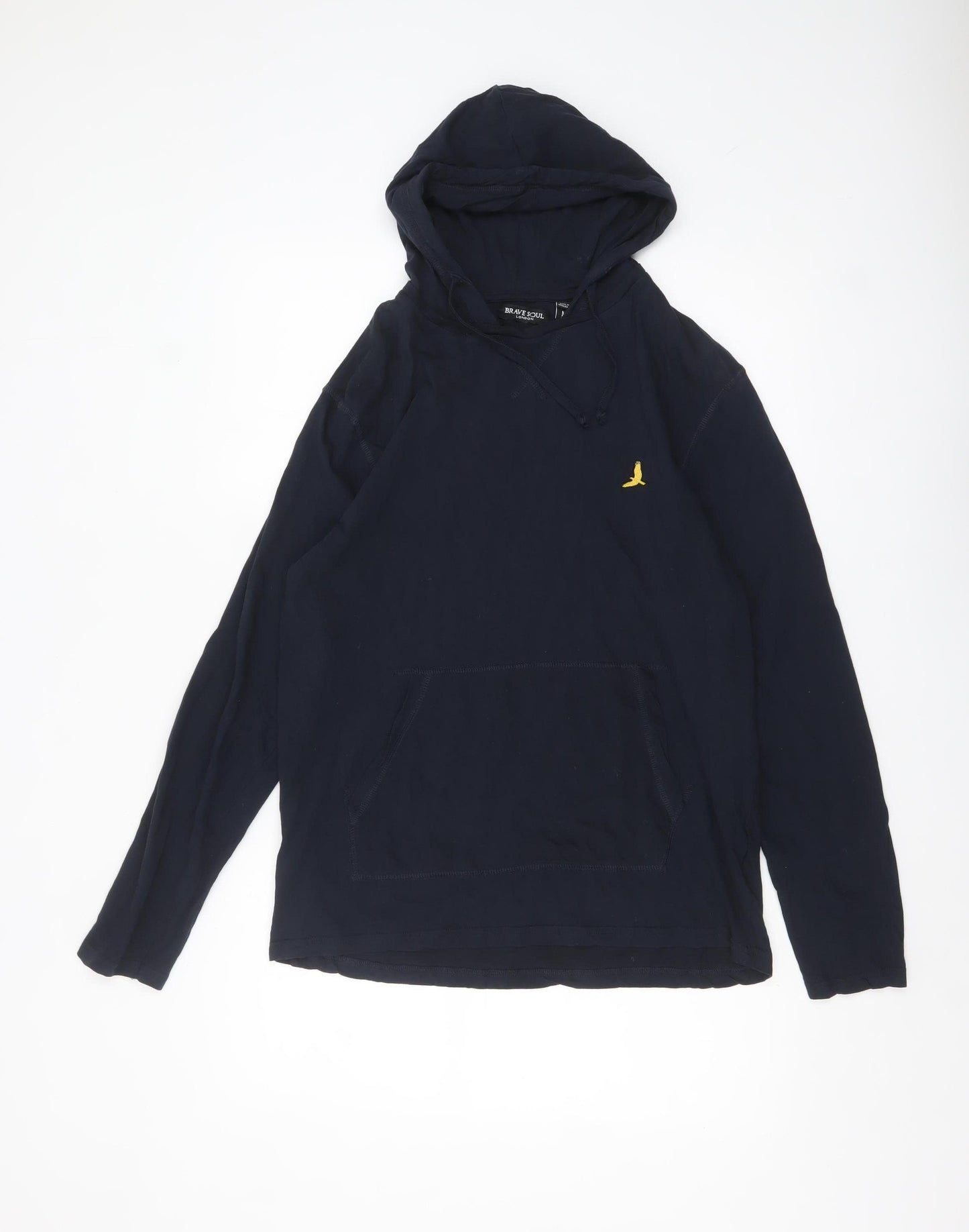 Brave Soul Men's Blue Cotton Pullover Hoodie Size M