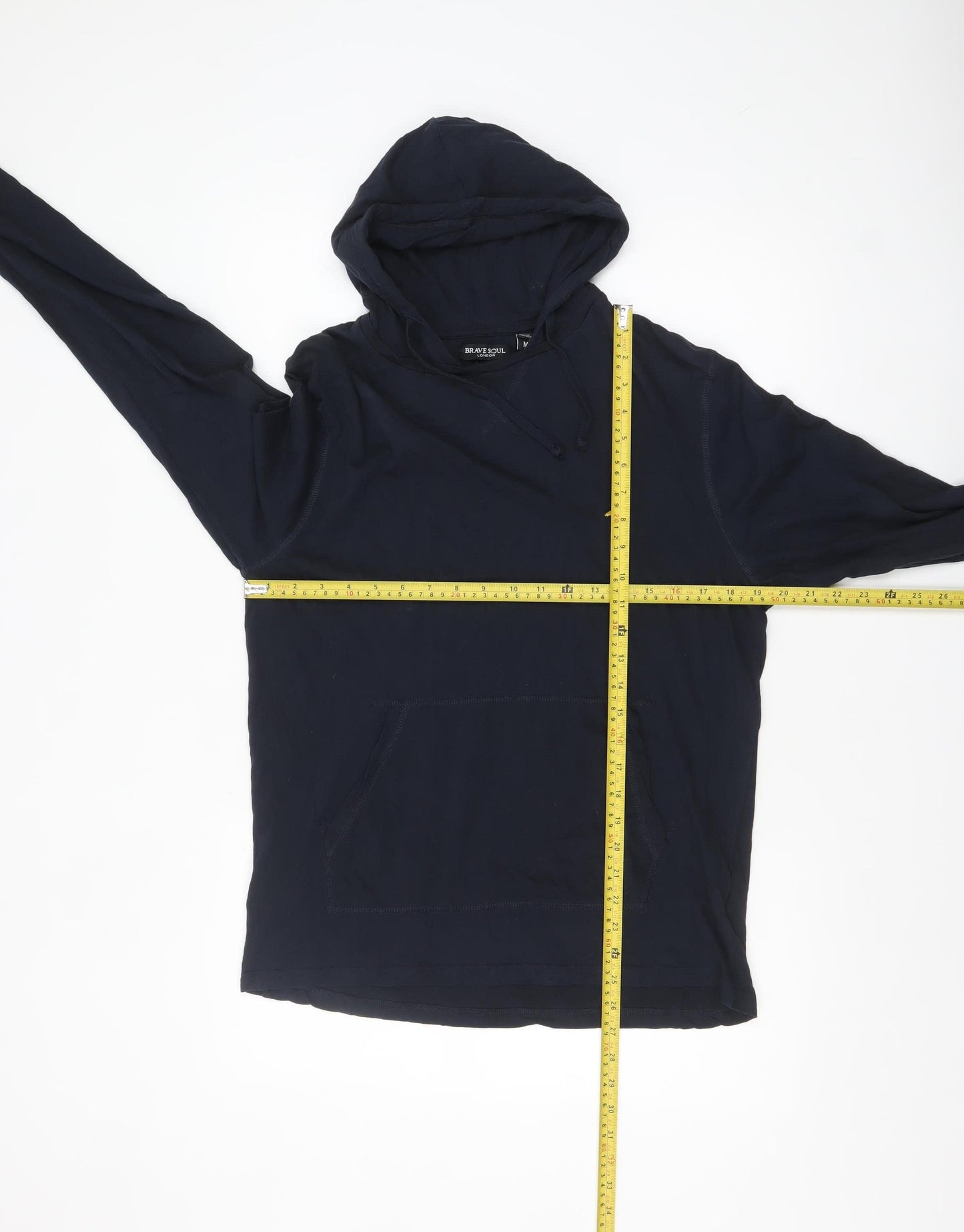 Brave Soul Men's Blue Cotton Pullover Hoodie Size M