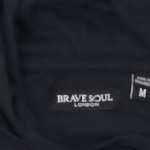 Brave Soul Men's Blue Cotton Pullover Hoodie Size M