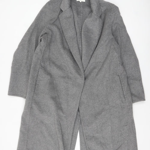 Vince Women's Grey Wool Blend Long Overcoat Size L