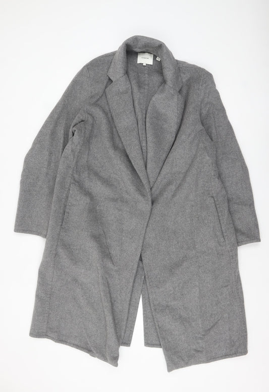 Vince Women's Grey Wool Blend Long Overcoat Size L