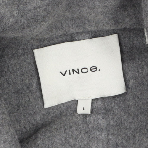 Vince Women's Grey Wool Blend Long Overcoat Size L