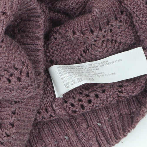 FatFace Womens Purple Cotton Acrylic Open-Knit Jumper Size 18