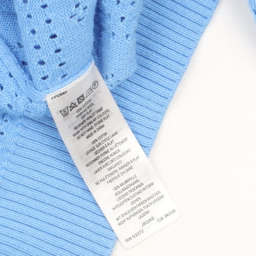Great Plains Women Blue Size 16 Cotton Open-Knit Jumper